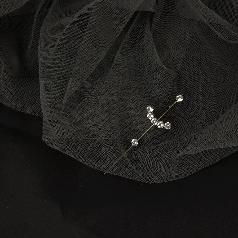 14K Gold Plated Copper Zircon Micro Pave Geometric Ear Bone Pin Drop Earrings