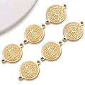 Gold Stainless Steel Round Cross Connector Charm Pendant for DIY Necklace Jewelry Making