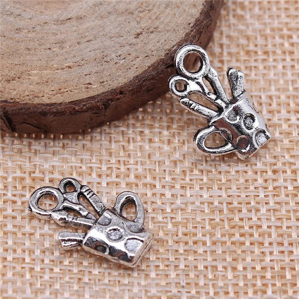 19x11mm 1.6g Antique Silver Zinc Alloy Pencil Holder Charm Pendant for DIY Craft Jewelry Making