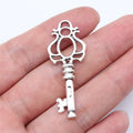 45x17mm 3.3g Antique Silver Tone Zinc Alloy Key Charm Pendant for Necklace Bracelet DIY Jewelry