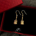 14K Gold Plated Copper Birdcage Drop Earrings, French Vintage Designer Style