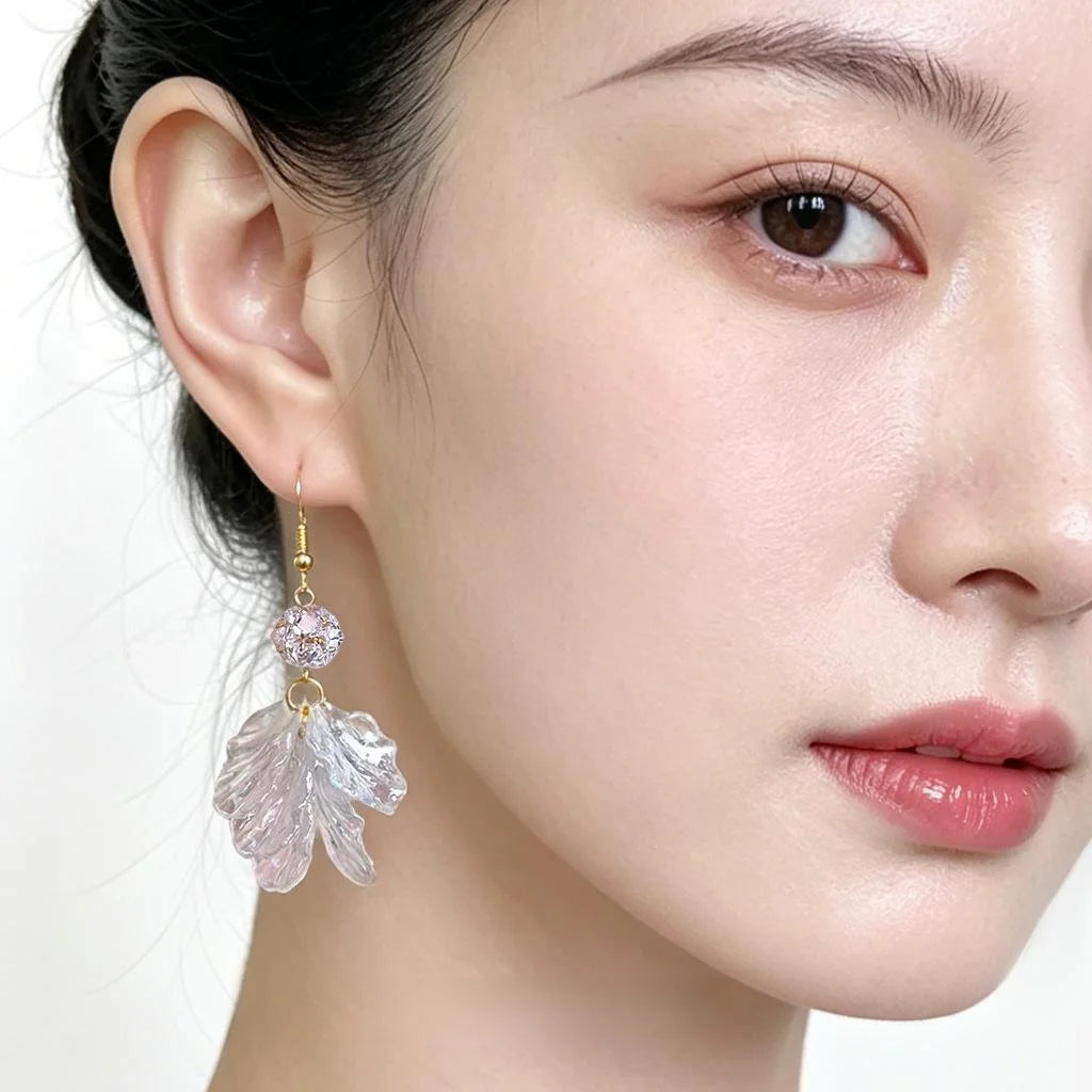 Vacation Style Colorful Zircon Flower Tassel Drop Earrings, Copper Sweet Summer Jewelry