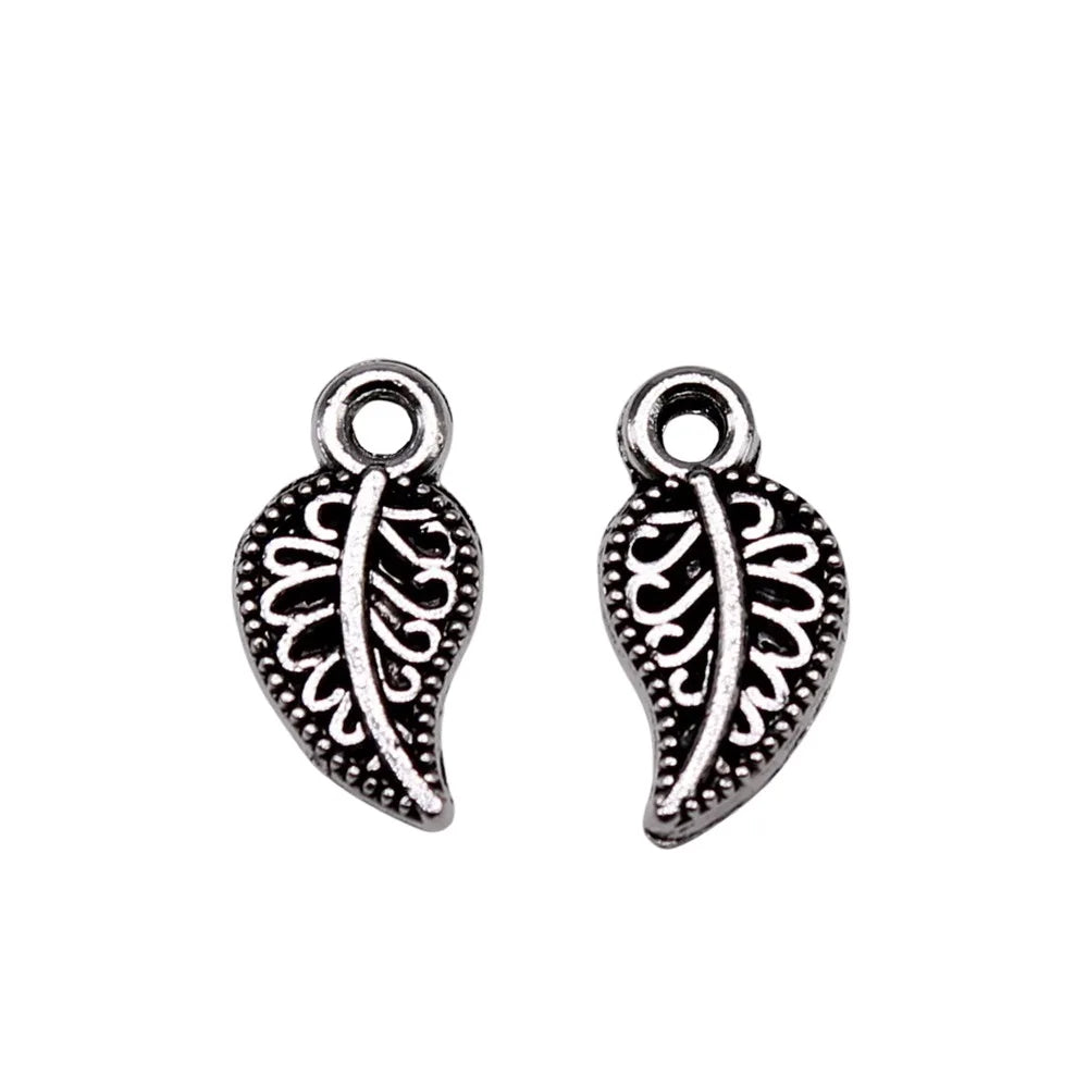 10x5mm 0.22g Antique Silver Zinc Alloy Leaf charm pendant for DIY necklace bracelet making