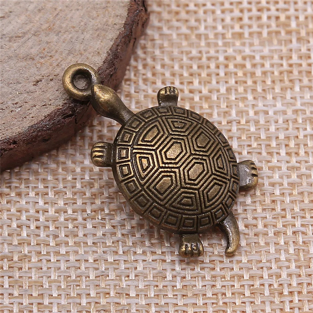 34x28mm 3.4g Multicolor Zinc Alloy Turtle Charm Pendant for DIY Necklace Bracelet Jewelry Making