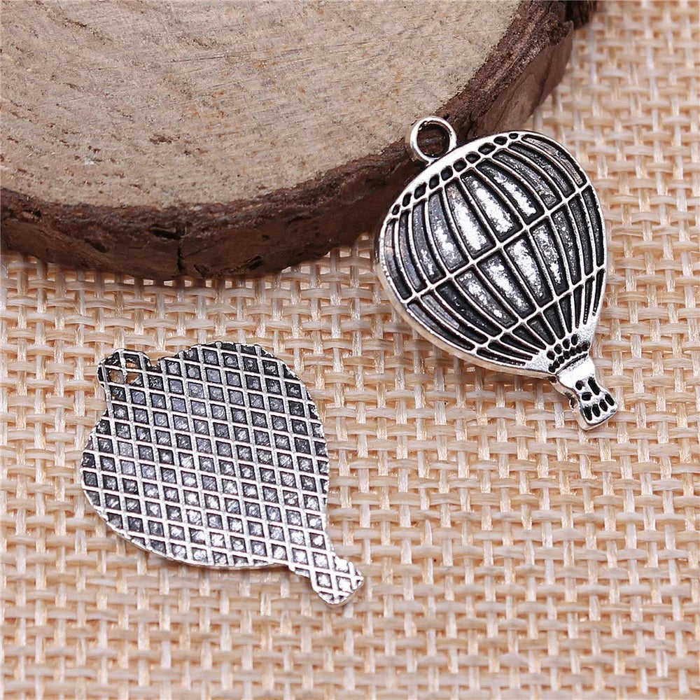 24x16mm 1.5g Multicolor Zinc Alloy Hot Air Balloon Charm Pendant for DIY Jewelry Making