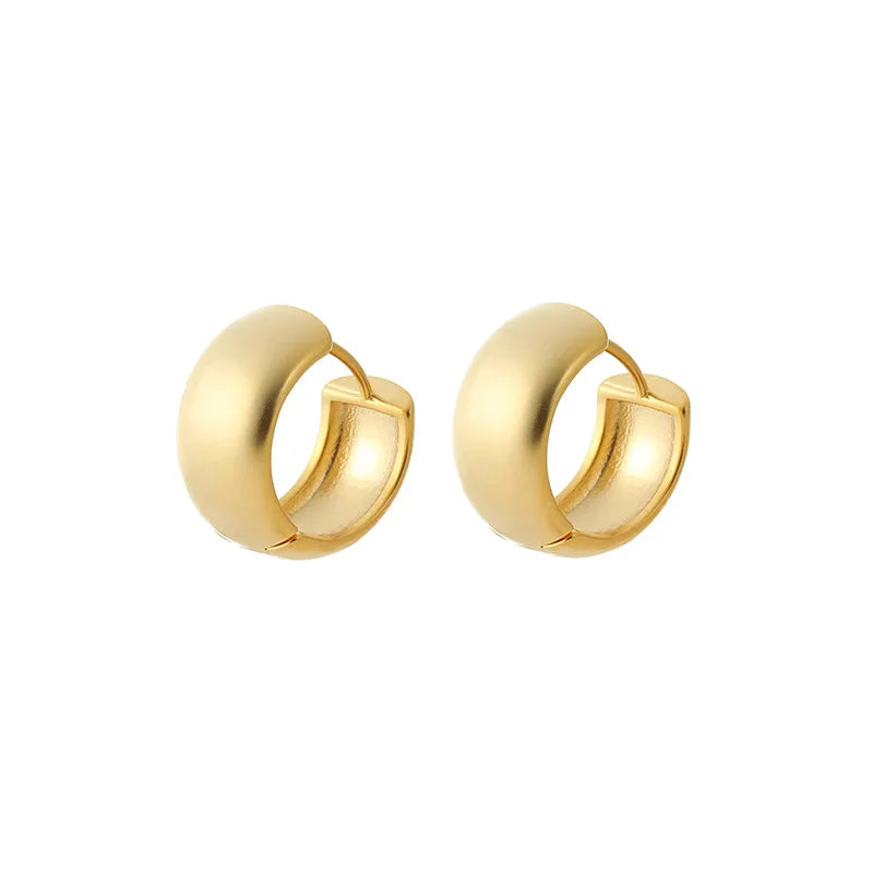 Elegant Matte Gold Alloy C Shaped Hoop Ear Cuffs, Stud & Clip On No Piercing French Commuter Earrings