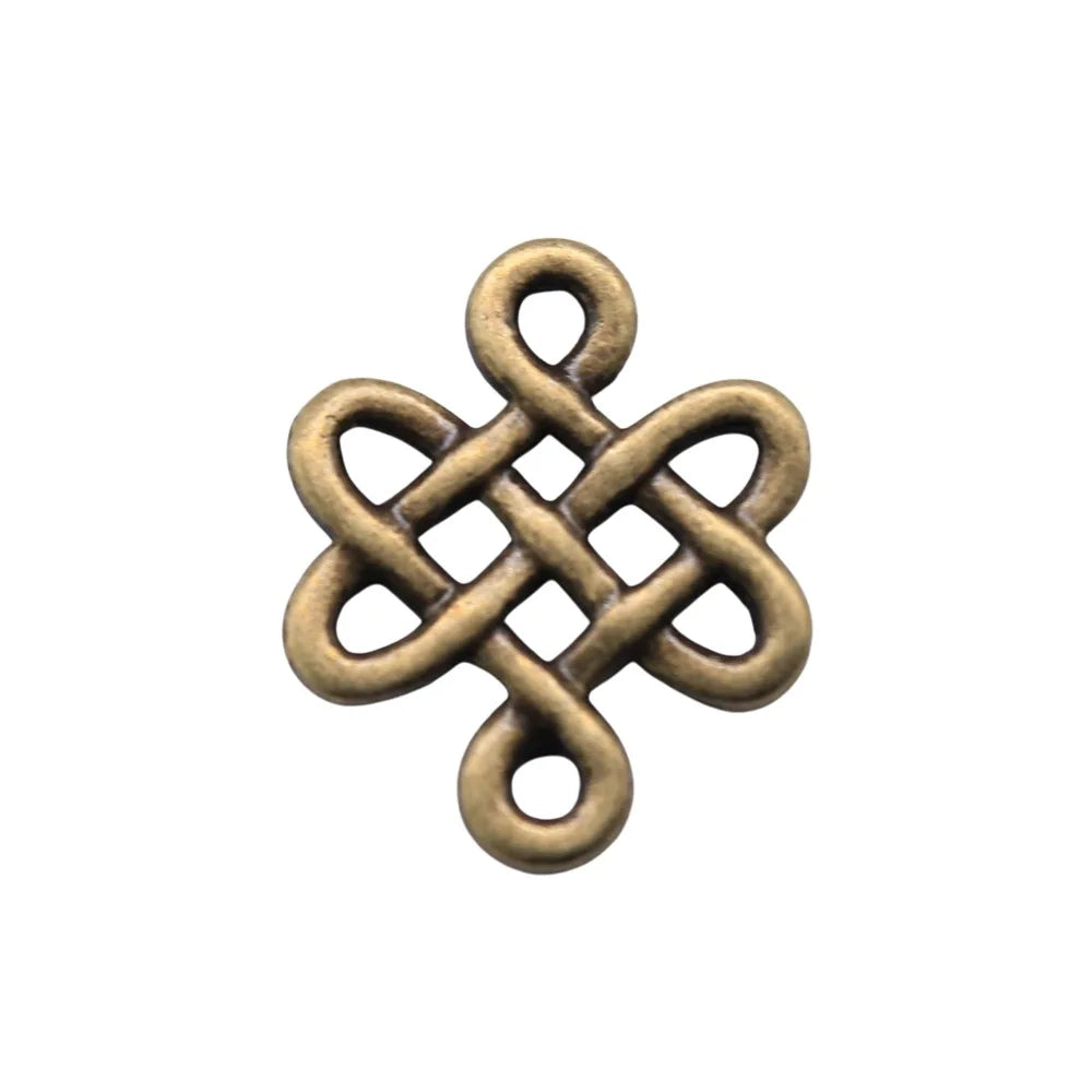 17x14mm 0.8g Multicolor Zinc Alloy Chinese Knot Connector Charm for DIY Bracelet Jewelry Making