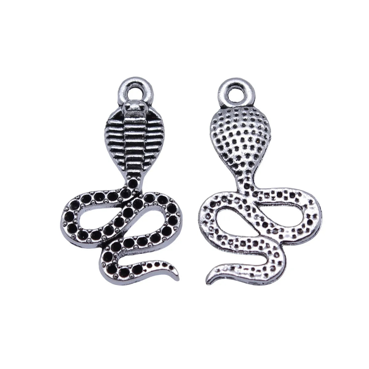 25x14mm 1.2g Antique Silver Zinc Alloy Cobra Charm Pendant for DIY Necklace Bracelet Jewelry Making