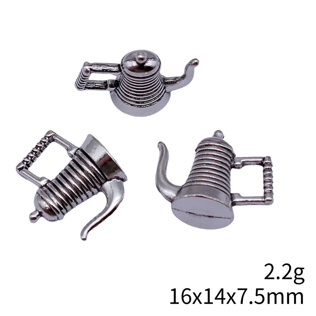 16x14x7.5mm 2.2g Antique Silver Zinc Alloy Teapot Wine Pot Charm Pendant for DIY Necklace Making