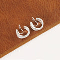 Elegant Geometric Spiral Coil Matte Brushed Alloy Stud & Clip On No Piercing Hoop Cuff Earrings