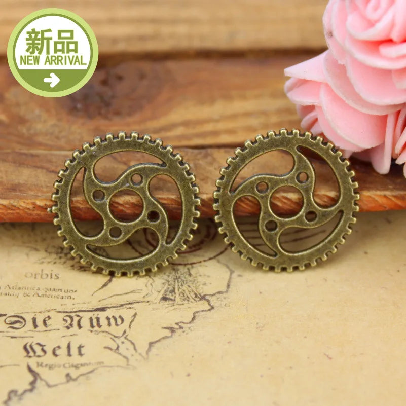 30MM Zinc Alloy Gear Charm Pendant for DIY Necklace Bracelet Jewelry Making
