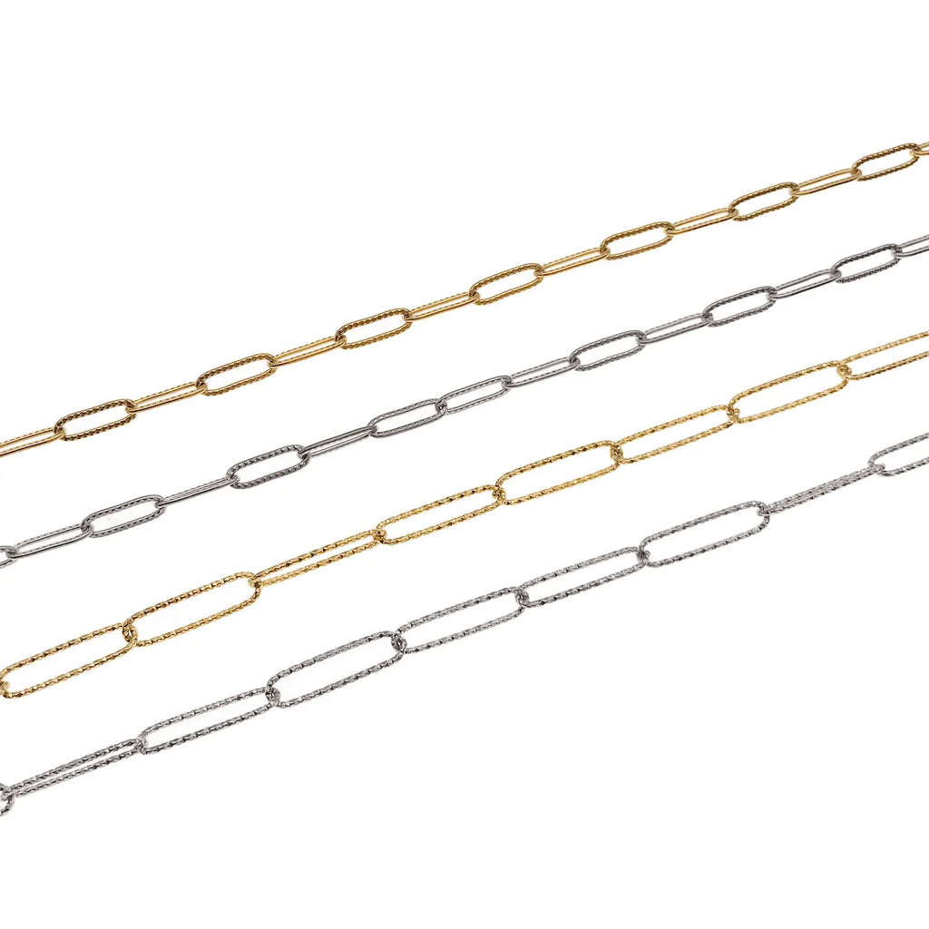 Embossed Stainless Steel Oval Cross Chain for Necklace and Bracelet Jewelry Making