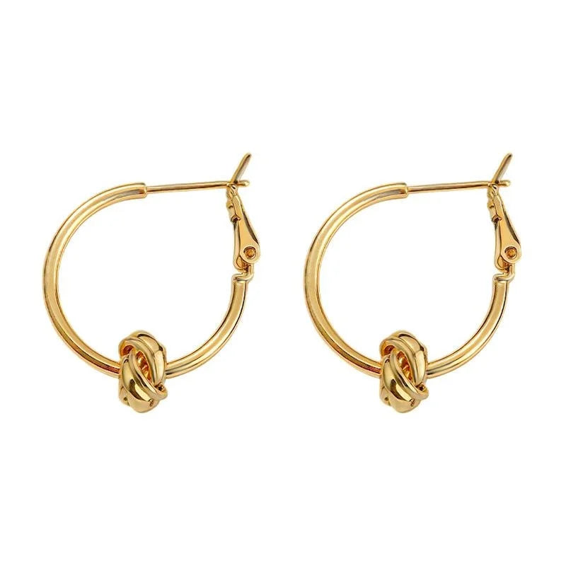 Fashion Geometric Twisted Circle Hoop Earrings Copper Luxury Style Jewelry