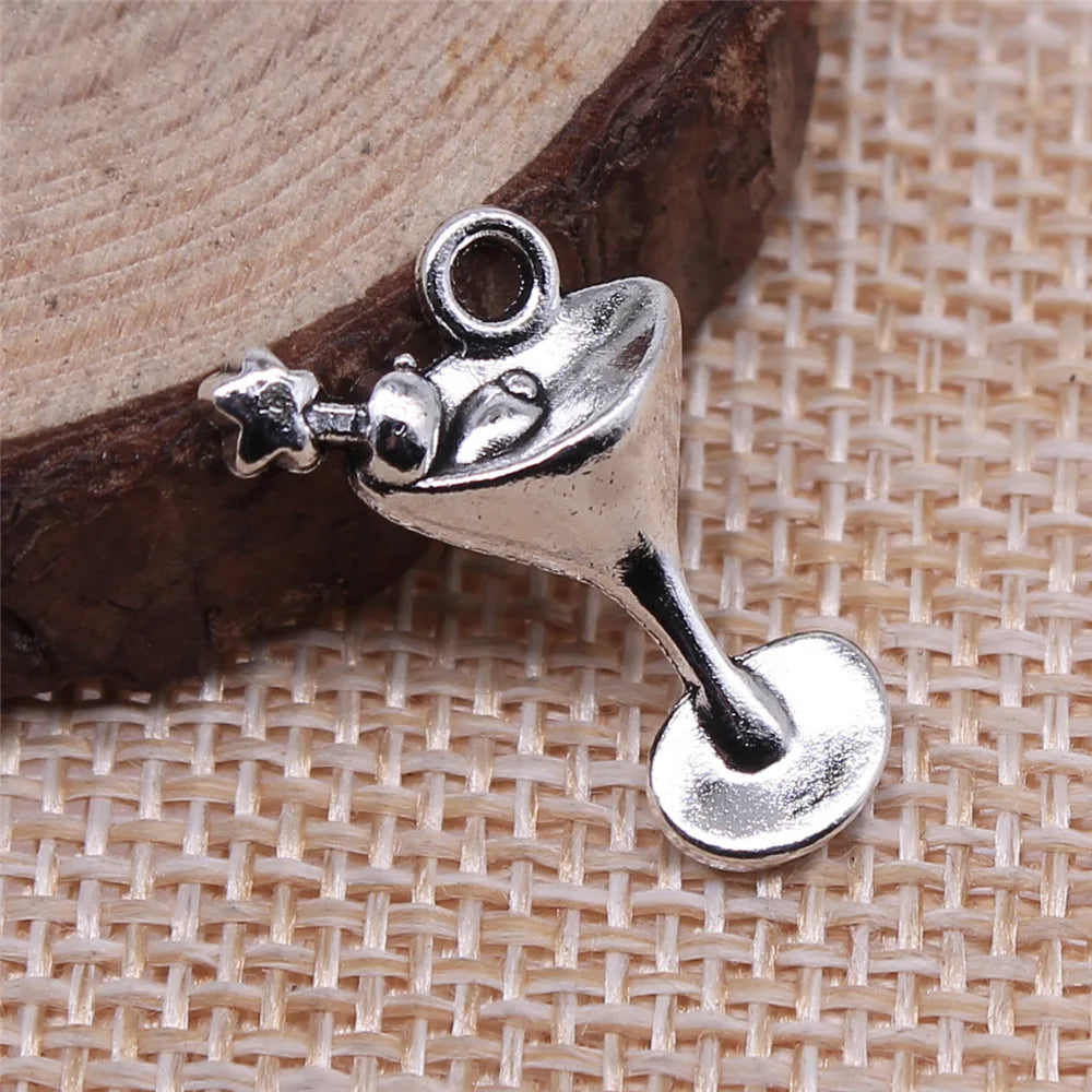 20x12mm 1.3g Antique Silver Zinc Alloy Juice Drink Charm Pendant for DIY Food Theme Jewelry Making