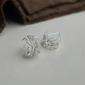 Lace Edge Hollow Geometric Copper Drop Earrings Sweet Light Luxury Style