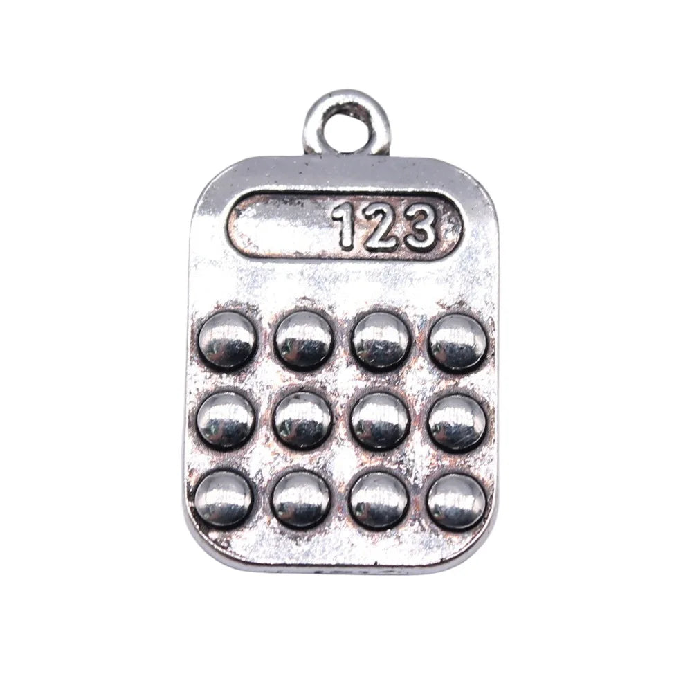 24x15mm 3.3g Antique Silver Zinc Alloy Calculator Charm Pendant for DIY Bracelet Necklace Making