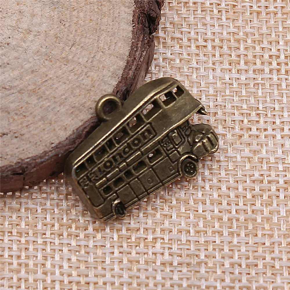 25x20mm 3.2g Multicolor Zinc Alloy London Bus Charm Pendant for DIY Bracelet Necklace Accessories