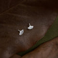 14K Gold Plated Copper Ginkgo Leaf Stud Earrings Vintage Mini Daily Geometric Jewelry