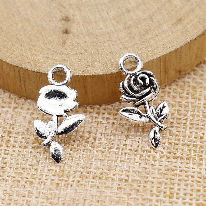 21mm 0.8g Multicolor Zinc Alloy Rose Flower charm pendant for DIY necklace bracelet making