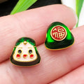 Zinc Alloy Enamel Smiling Zongzi Spacer Beads for DIY Festival Bracelets