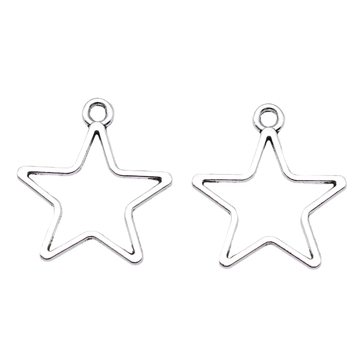 24x21mm 0.84g Multicolor Zinc Alloy Hollow Five Point Star Charm Pendant for DIY Jewelry Making