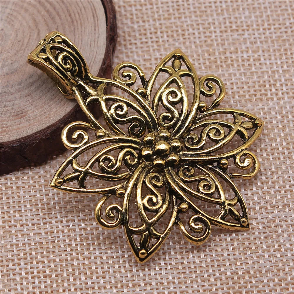 66x47mm 10.5g Multicolor Zinc Alloy Large Flower Charm Pendant for DIY Necklace Jewelry Making