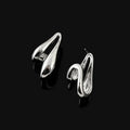 Elegant Silver Alloy Abstract Teardrop Waterdrop Stud & Clip On No Piercing Statement Earrings
