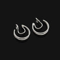 Vintage Double Hoop Spiral Alloy Stud & Clip On No Piercing Hong Kong Style Hoop Earrings