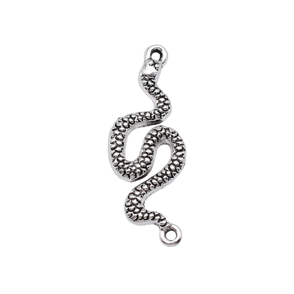 41x15mm 2.4g Antique Silver Tone Zinc Alloy Snake Connector Charm for DIY Necklace Bracelet Making