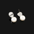 Elegant Oval Disc Faux Pearl Drop Stud & Clip On No Piercing 925 Silver Needle Korean Fashion Earrings