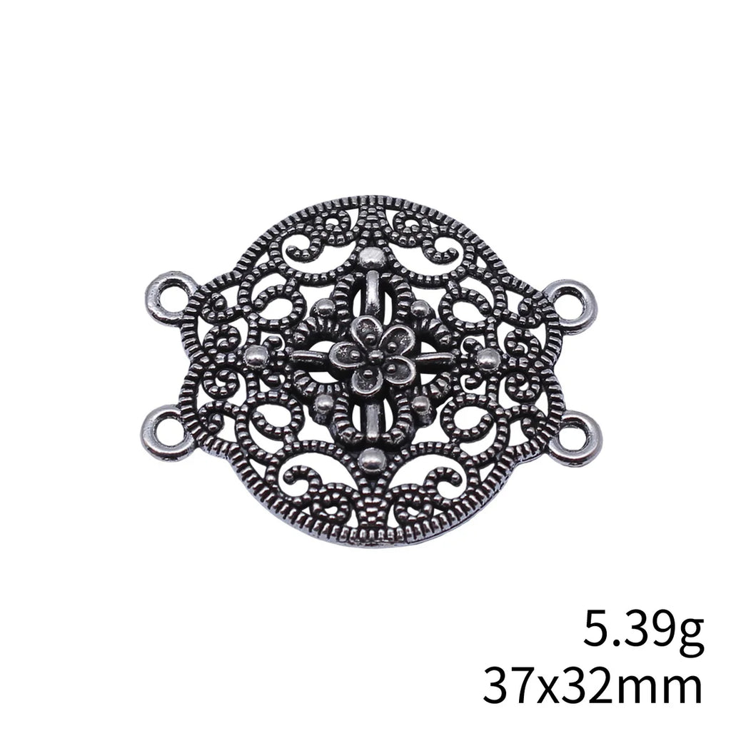 37x32mm 5.39g Multicolor Zinc Alloy Four-Hole Connector Charm for Body Chain Waist Chain Making