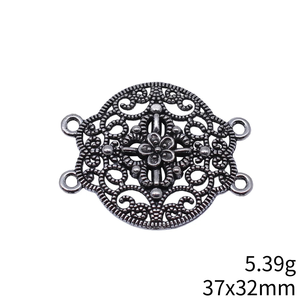 37x32mm 5.39g Multicolor Zinc Alloy Four-Hole Connector Charm for Body Chain Waist Chain Making