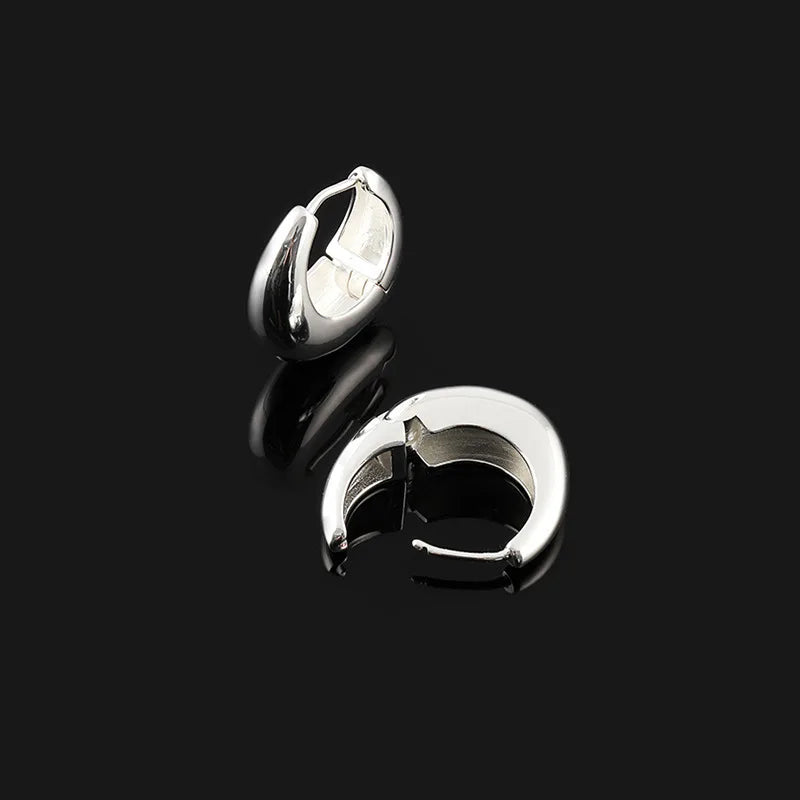 Elegant Minimalist Waterdrop Alloy Hoop Stud & Clip On No Piercing Versatile Women's Earrings