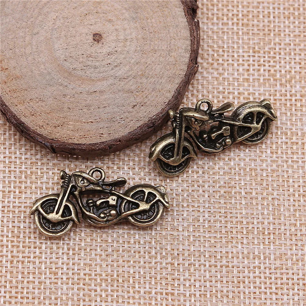 34x16x8mm 7.4g Multicolor Zinc Alloy 3D Motorcycle Charm Pendant for DIY Bracelet Necklace Making
