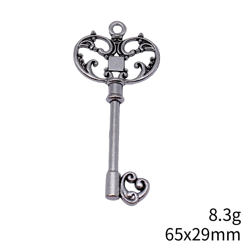 65x29mm 8.3g Antique Silver Zinc Alloy Key Charm Pendant for DIY Necklace Bracelet Jewelry Making