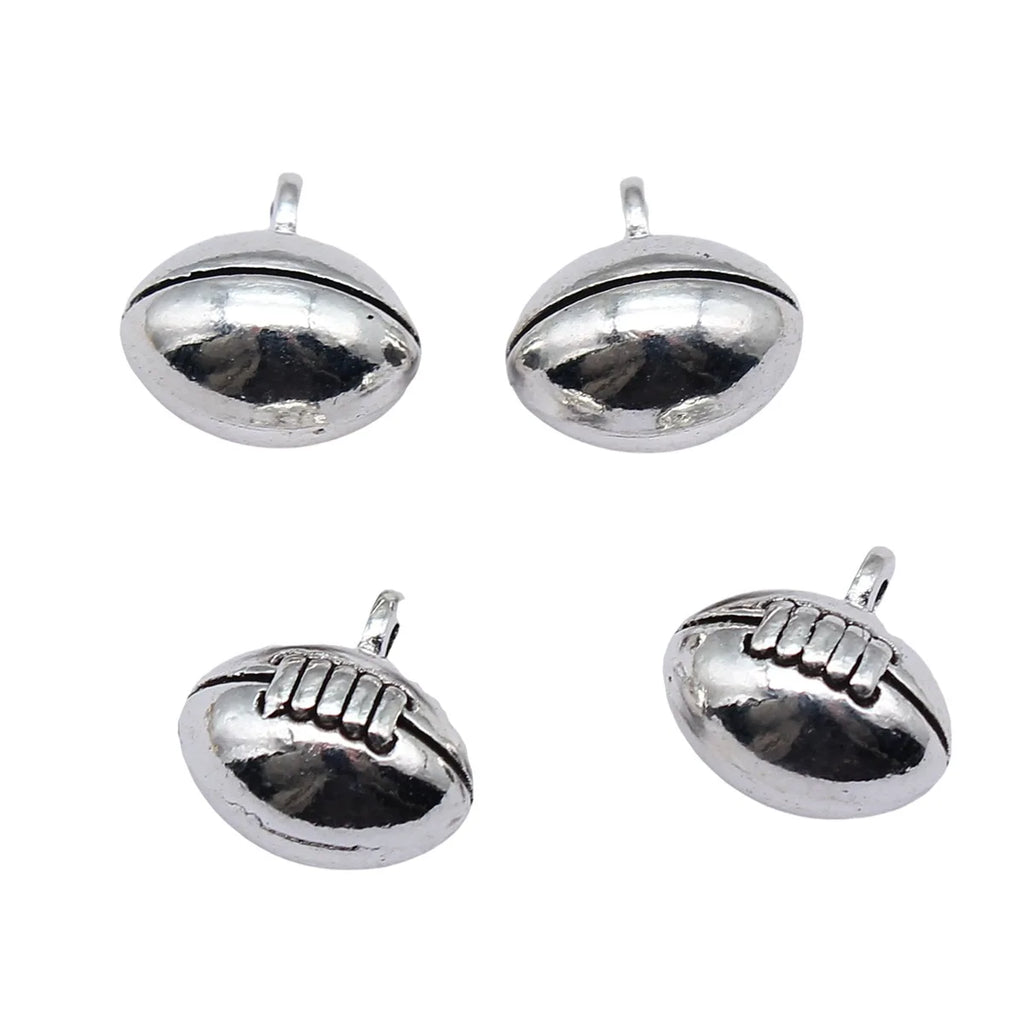 13x13x9mm 3.6g Antique Silver Zinc Alloy American Football Charm Pendant for DIY Necklace Bracelet