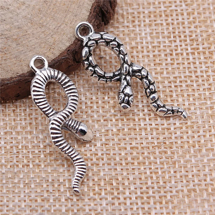 34x11mm 2.2g Antique Silver Zinc Alloy Snake Charm Pendant for DIY Necklace Bracelet Jewelry Making