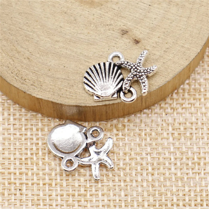 13x18mm 1.2g Zinc Alloy Shell Starfish Charm Pendants for DIY Bracelet Necklace Jewelry Making