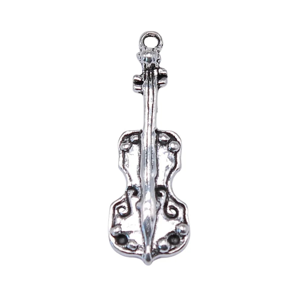 32x11mm 2.6g Multicolor Zinc Alloy Cello Charm Pendant for Music Theme DIY Jewelry Making