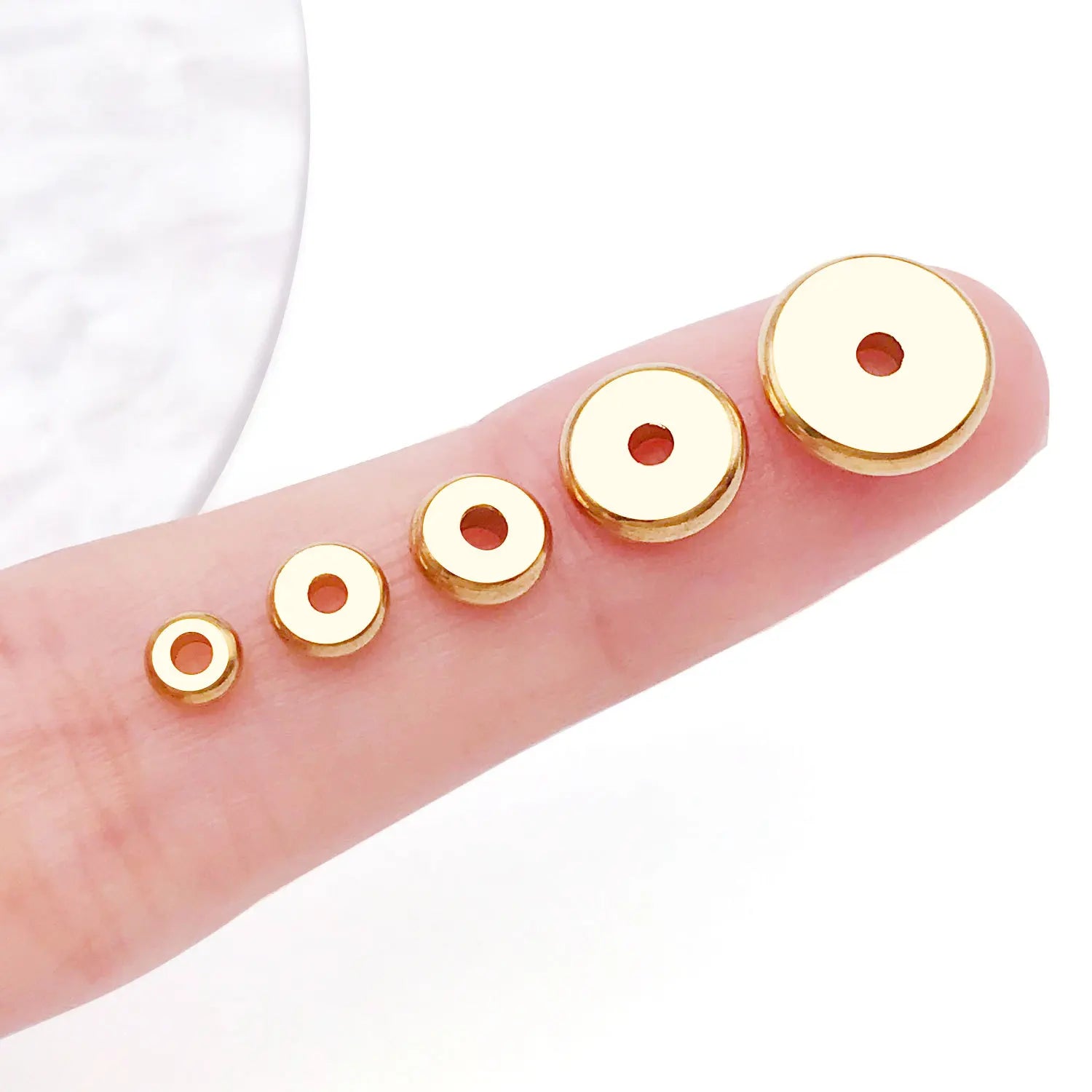 Stainless Steel Wheel Disc Round Abacus Spacer Beads for DIY Bracelet Jewelry Making
