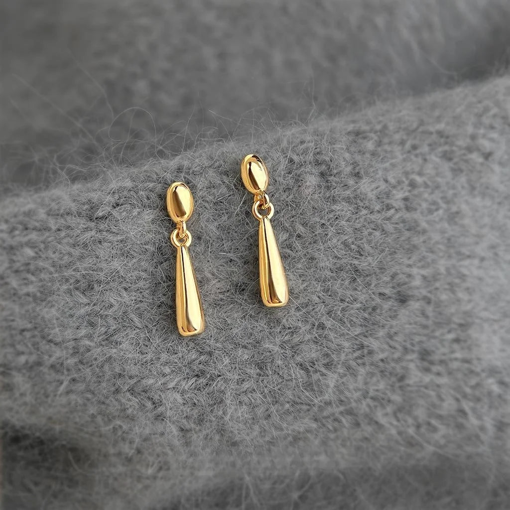 Light Luxury Copper Geometric Teardrop Drop Earrings For Women