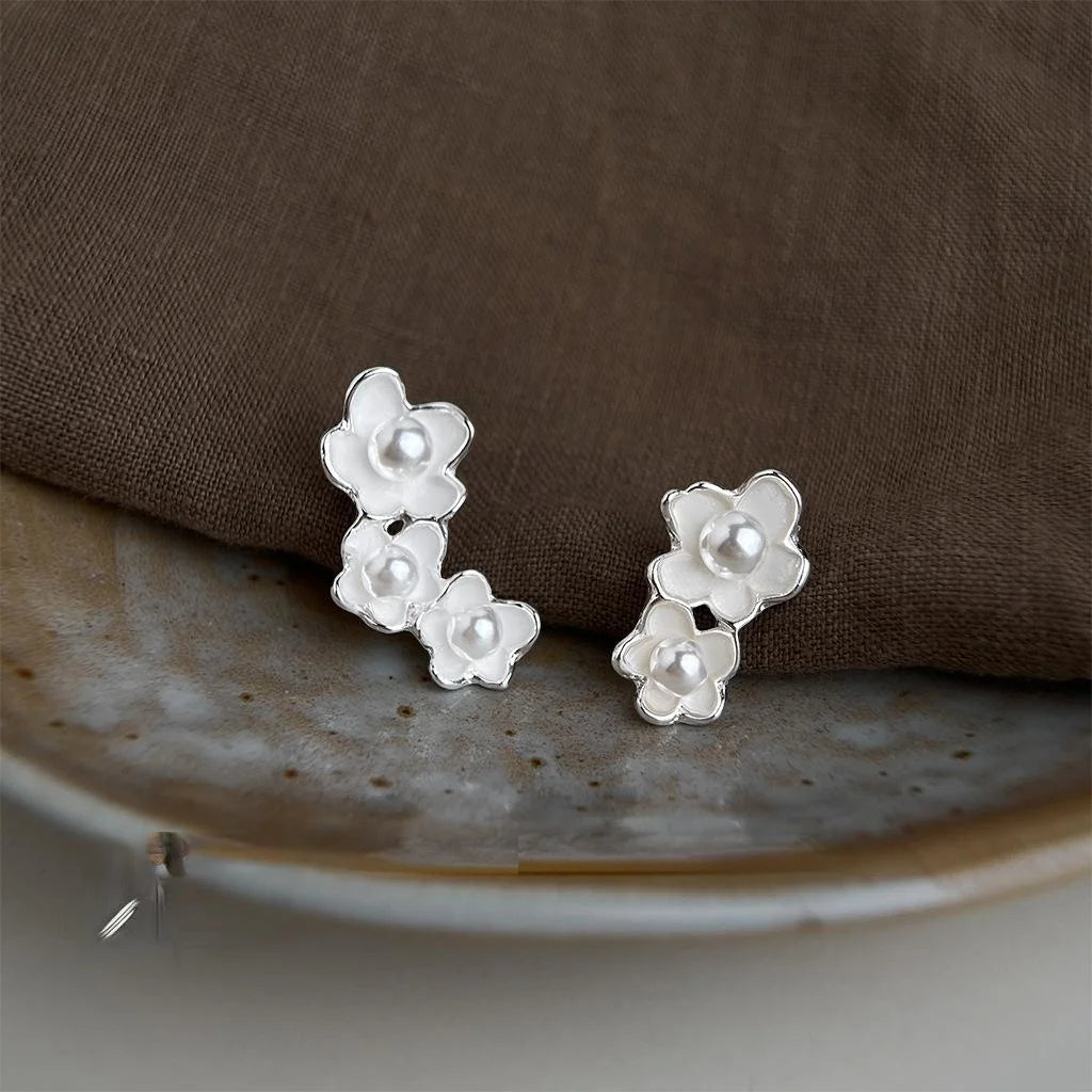 Eco-Friendly Copper Plum Blossom Drop Earrings New Chinese Ethnic Floral Jewelry For Women
