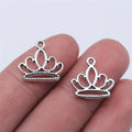 15x15mm 0.55g Antique Silver Zinc Alloy Crown Charm Pendant for DIY Necklace Bracelet Jewelry Making