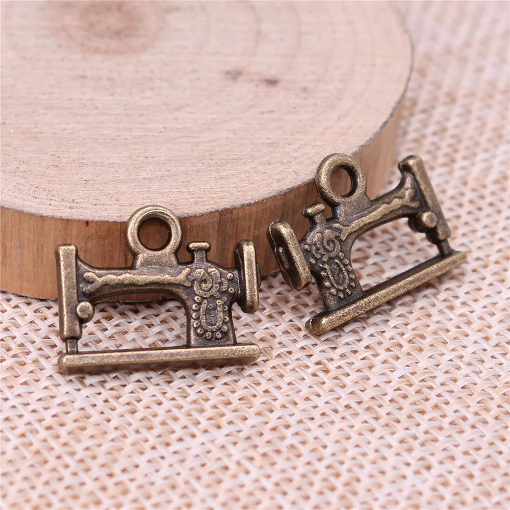 19x15mm 2g Multicolor Zinc Alloy Sewing Machine Charm Pendant for DIY Bracelet Necklace Jewelry Making