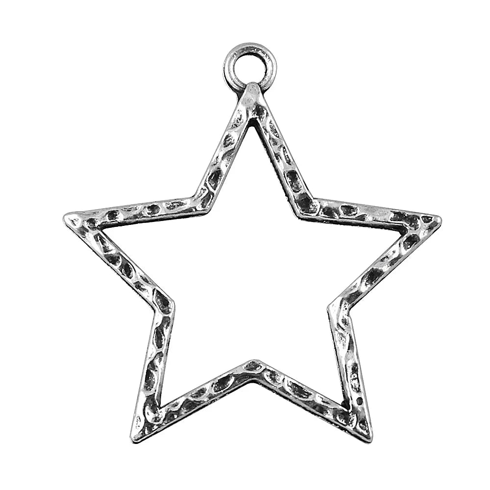 37x35mm 2.8g Multicolor Zinc Alloy Star Charm Pendant for DIY Necklace Bracelet Jewelry Making