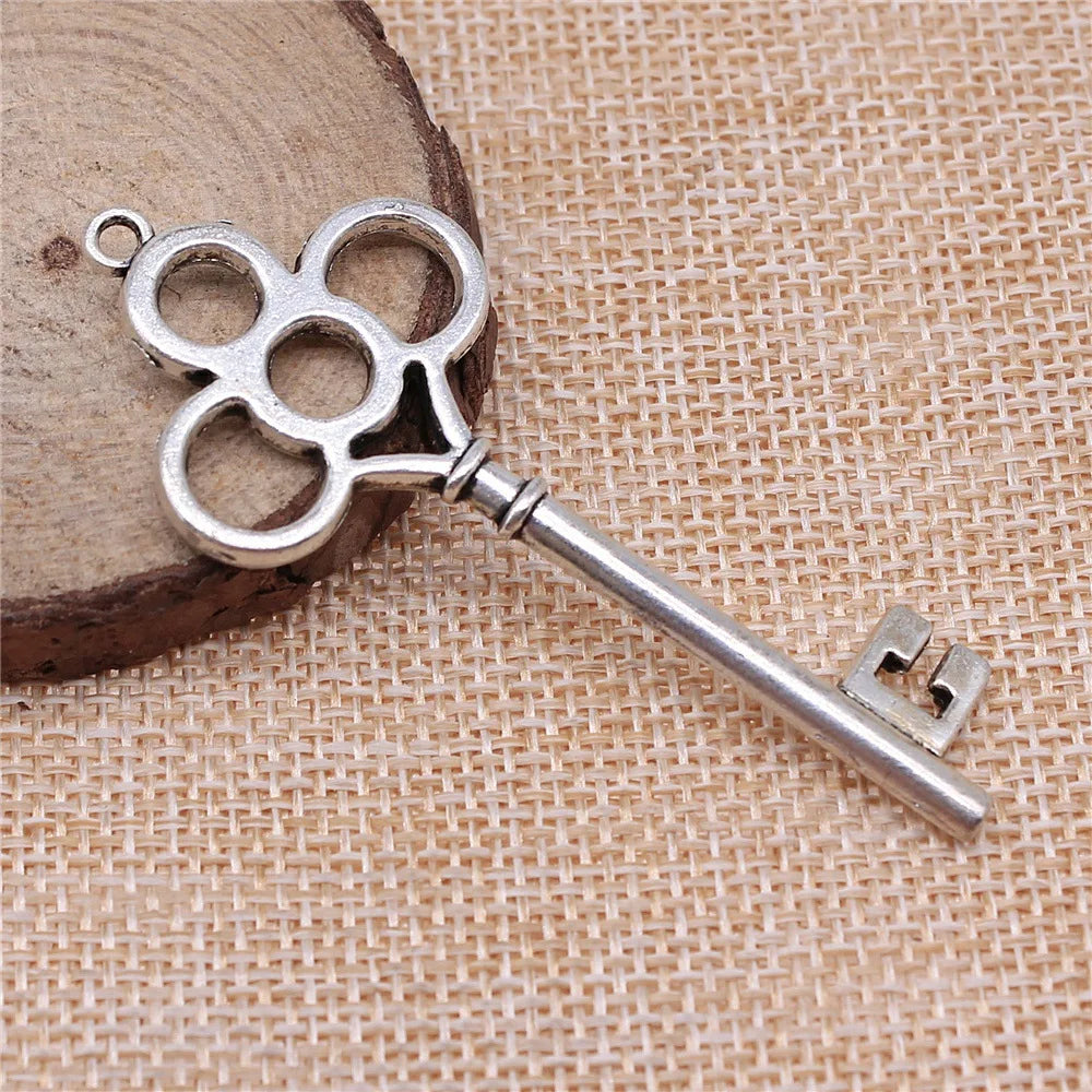 67mm 7g Multicolor Zinc Alloy Key Charm Pendant for DIY Bracelet Necklace Jewelry Making