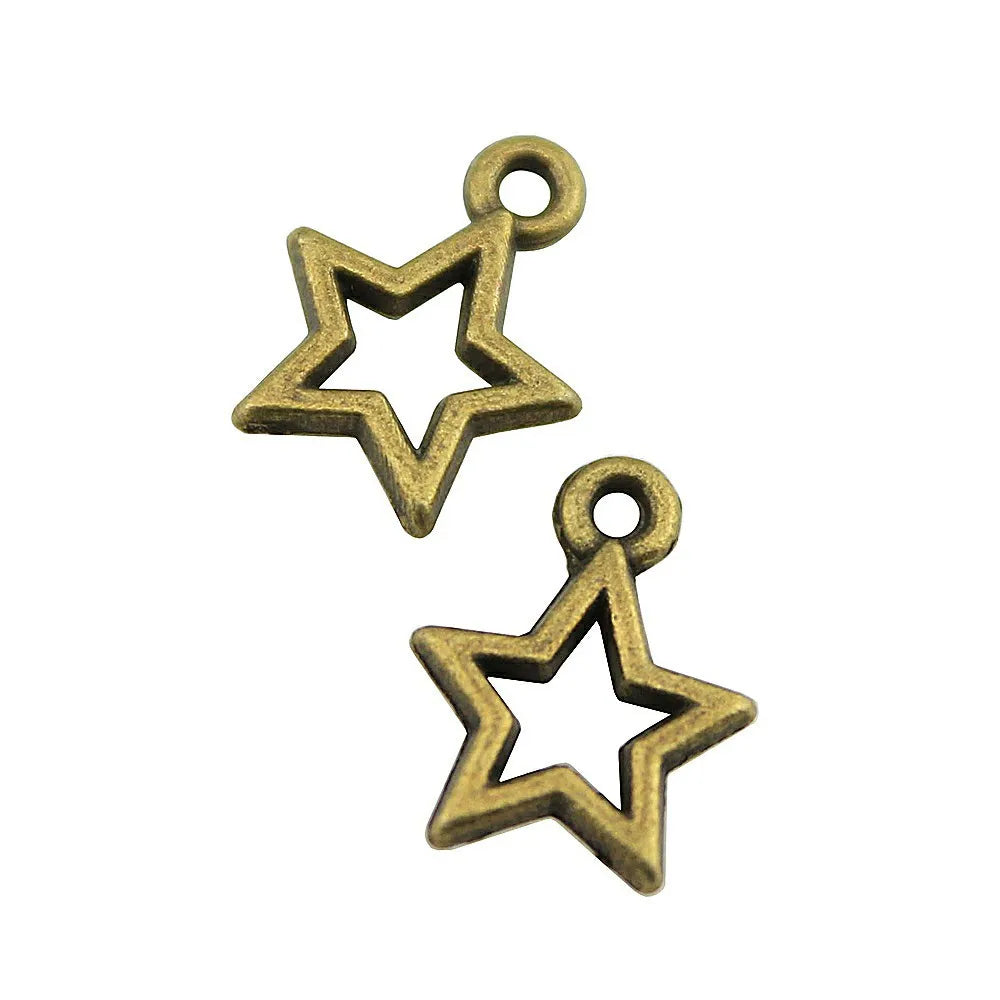 10x13mm 0.5g Multicolor Zinc Alloy Star Charm Pendant for DIY Necklace Bracelet Jewelry Making