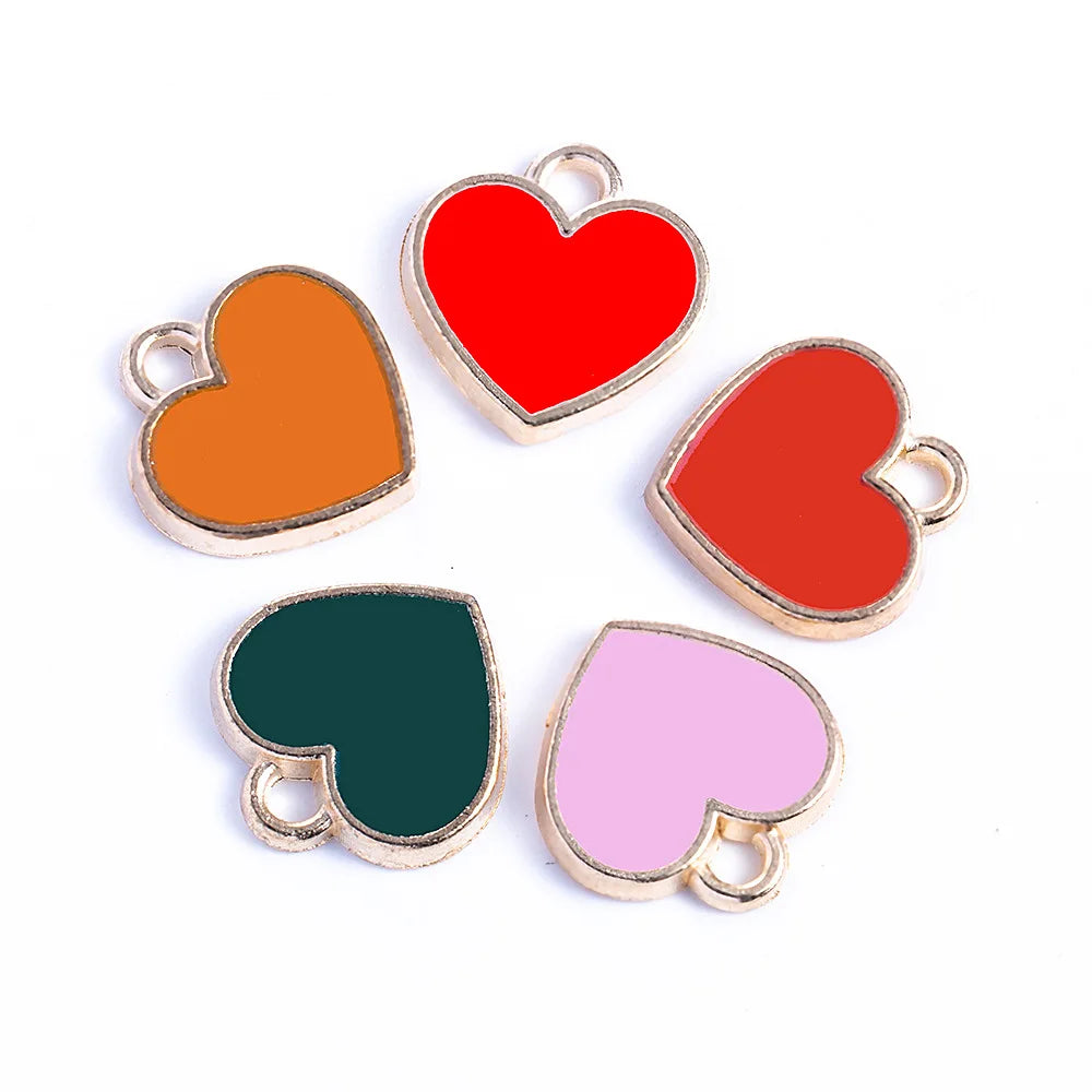 14x14mm Zinc Alloy Heart Charm Pendant for DIY Necklace Bracelet Jewelry Making