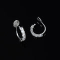 Elegant Spiral Disc Zircon Rhinestone Hoop Stud & Clip On No Piercing Alloy Small Huggie Earrings