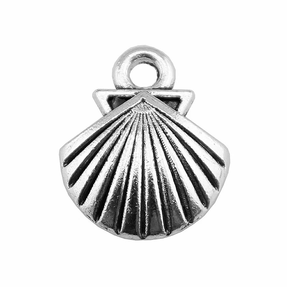 17x14mm 1.4g Antique Silver Tone Zinc Alloy Shell Charm Pendant for DIY Ocean Theme Jewelry Making